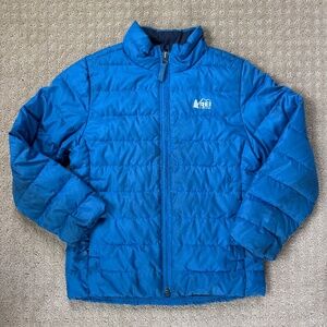 REI 650 Down Jacket Blue Puffer Kid’s XS (6-7), Blue